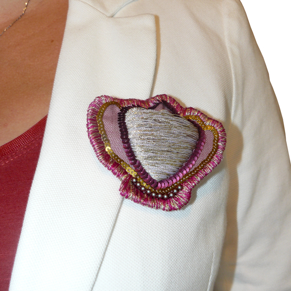 Broche Fleur Décorative En Pierre - Accessoire De Mode Parfait état - Sans Marque
